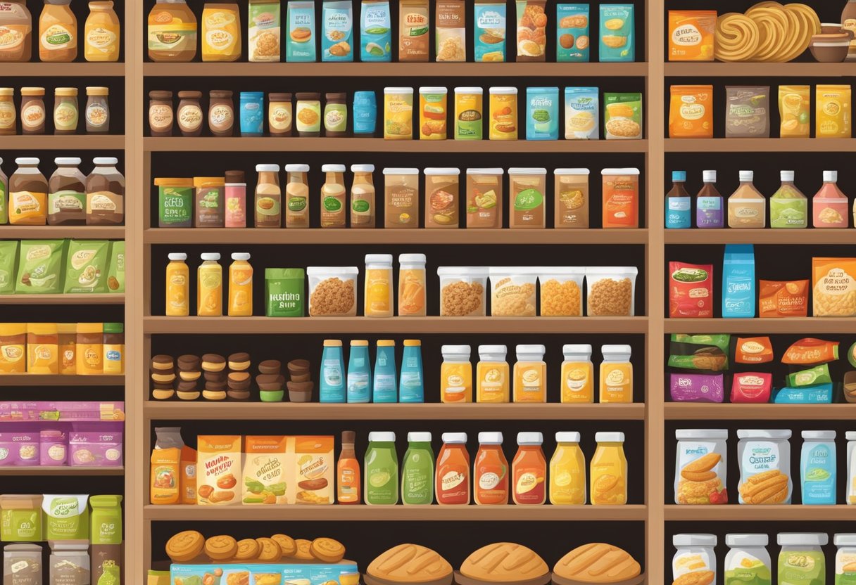 A colorful array of gluten-free products lines the shelves, from bread and pasta to snacks and baking mixes, showcasing the evolution of gluten-free food options