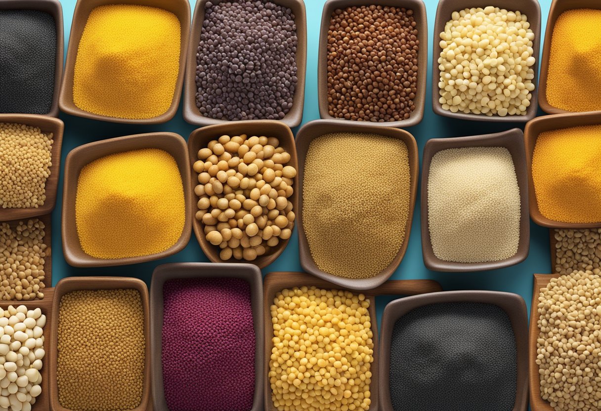 A bowl of mixed quinoa, millet, and other gluten-free grains, arranged in a colorful and appetizing display