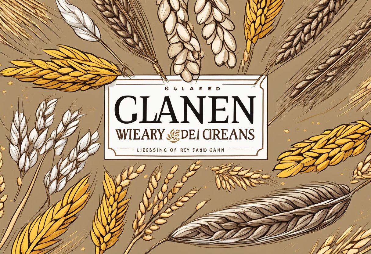 A spread of wheat, barley, and rye grains with a bold "Gluten and Celiac Disease" title