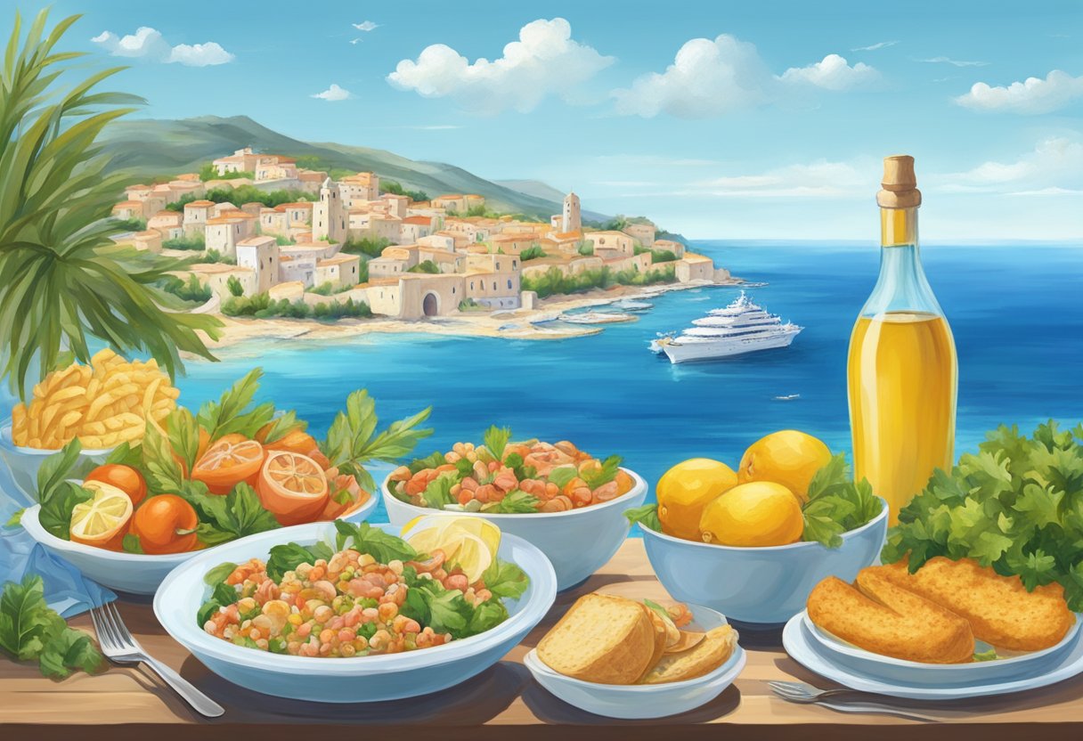 The Mediterranean Sea, with its clear blue waters and abundant marine life, serves as a backdrop to the gluten-free Mediterranean diet