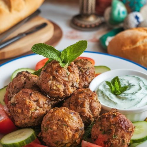 Delicious Lamb Meatballs with Mint Yogurt Sauce