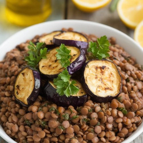 Mediterranean Lentils with Roasted Vegetables